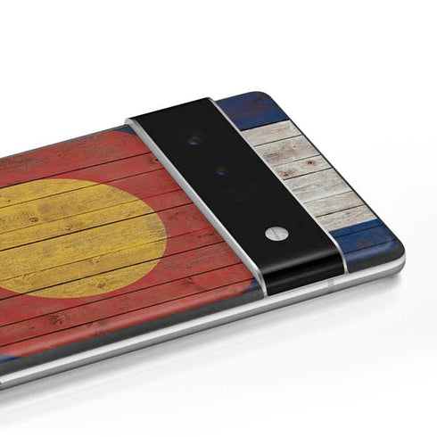 Colorado Flag Dark Wood Google Pixel 6 Pro Skin